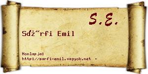 Sárfi Emil névjegykártya