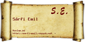 Sárfi Emil névjegykártya