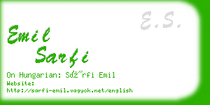 emil sarfi business card